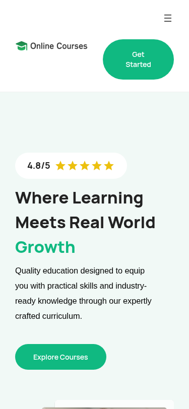 Мобильный вид — Online Courses FSE