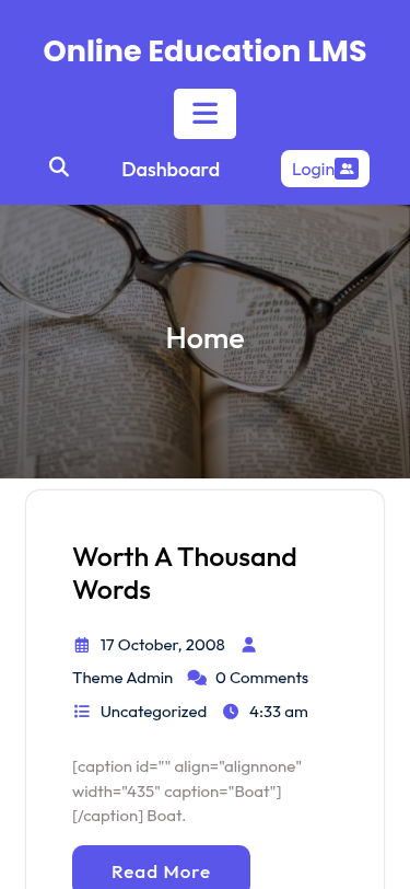 Мобильный вид — Online Education LMS