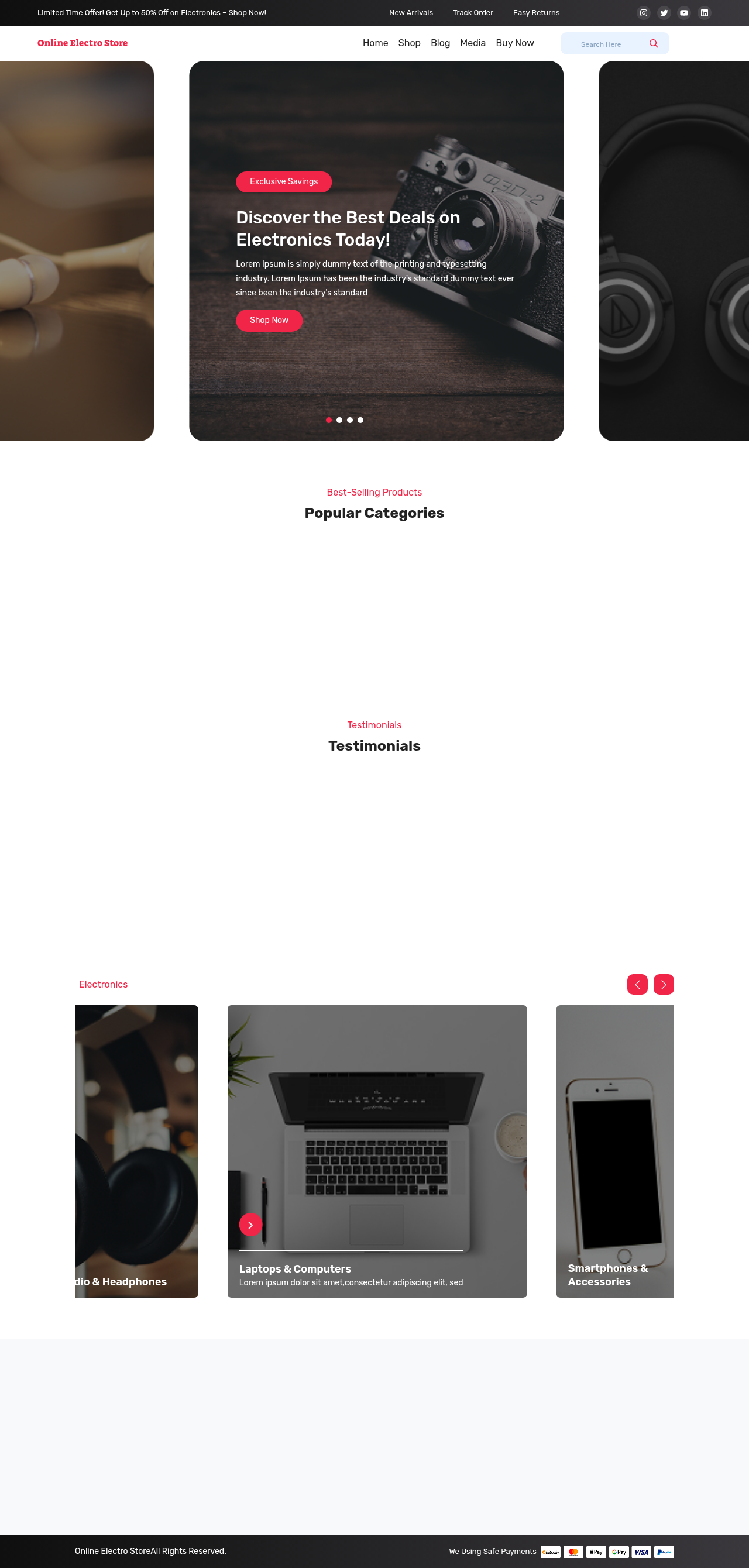 Десктоп (ниже) — Online Electro Store