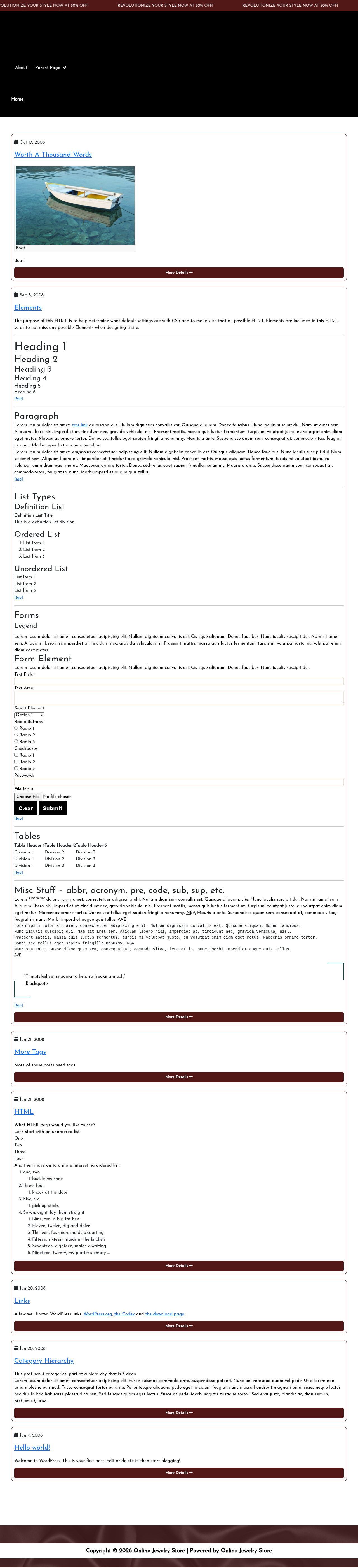 Десктоп (ниже) — Online Jewelry Store