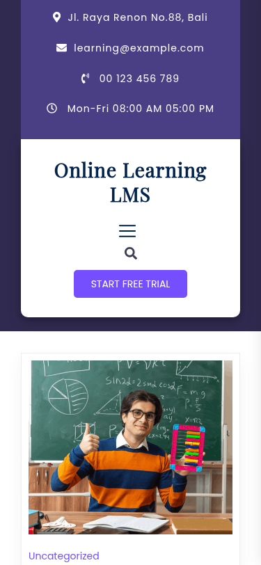 Мобильный вид — Online Learning LMS