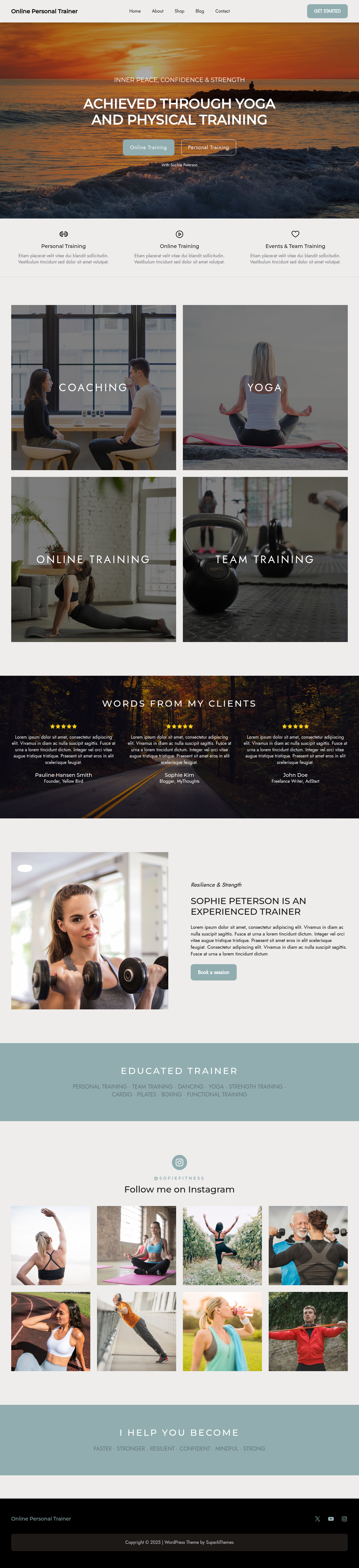 Десктоп (ниже) — Online Personal Trainer