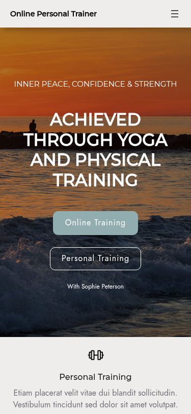 Мобильный вид — Online Personal Trainer