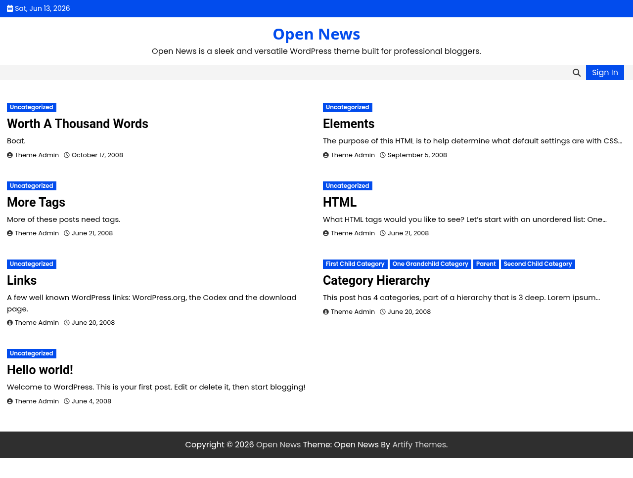 Десктоп (ниже) — Open News