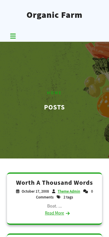 Мобильный вид — Organic Farm