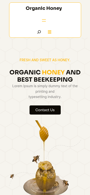 Мобильный вид — Organic Honey
