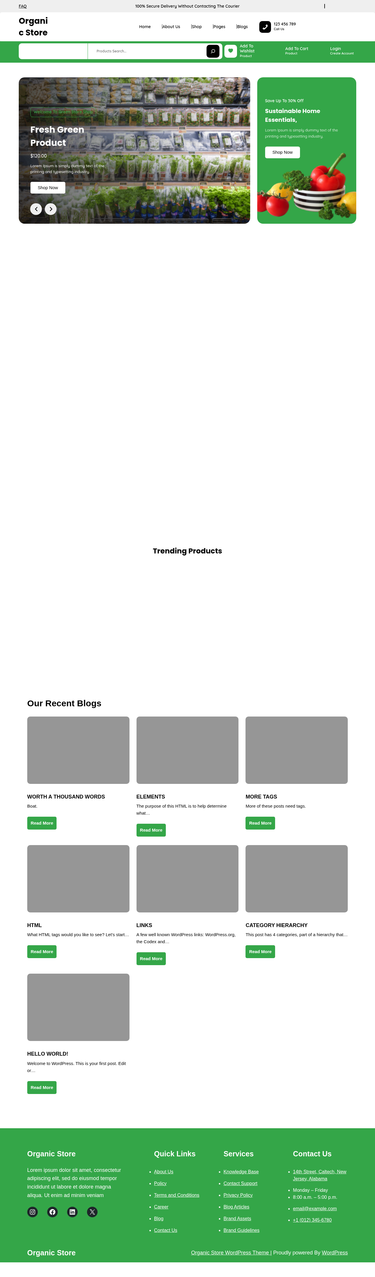 Десктоп (ниже) — Organic Store