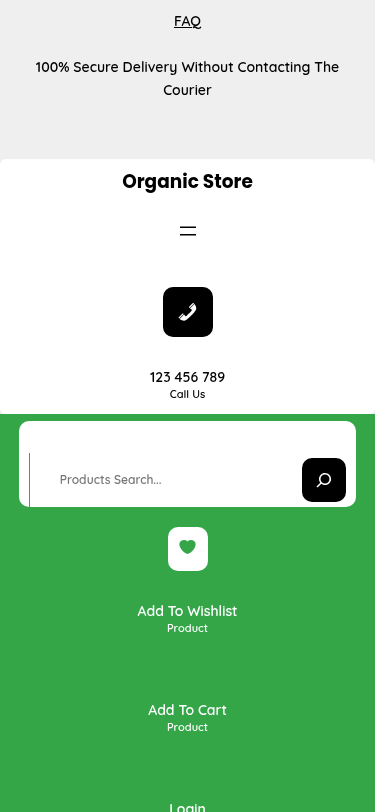 Мобильный вид — Organic Store