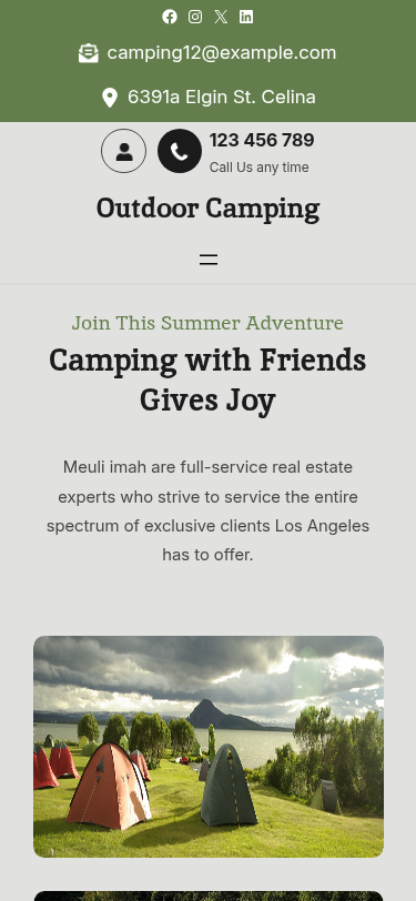 Мобильный вид — Outdoor Camping