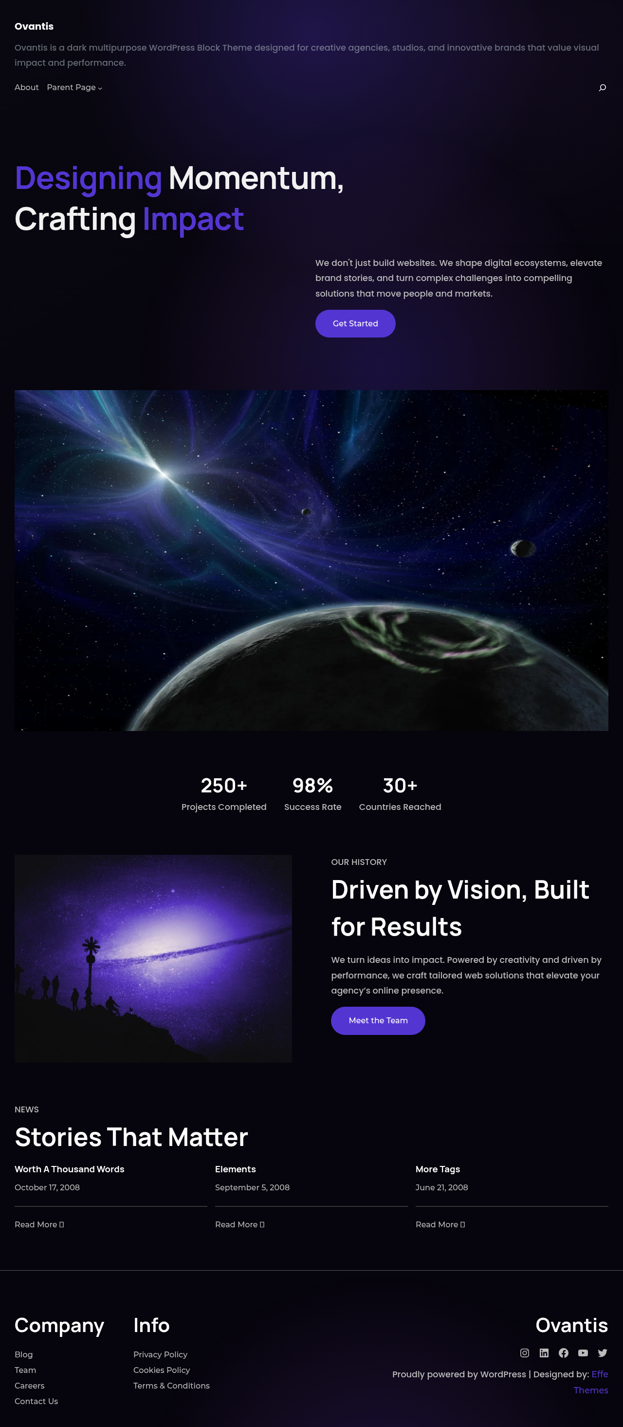 Десктоп (ниже) — Ovantis