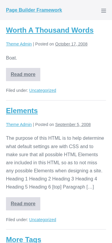 Мобильный вид — Page Builder Framework