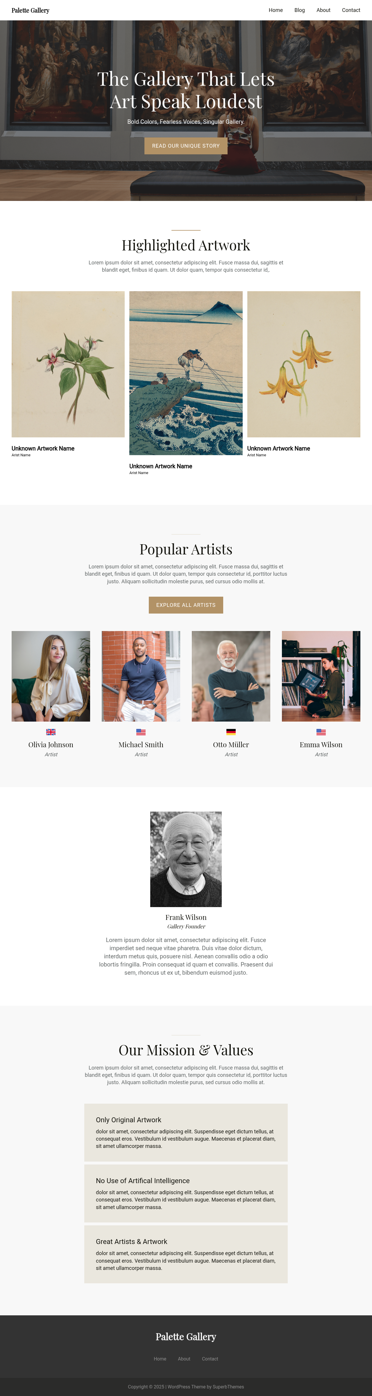 Десктоп (ниже) — Palette Gallery