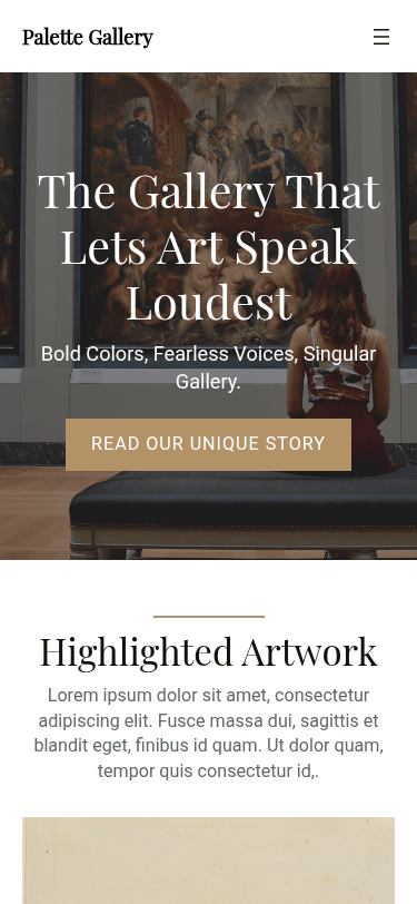 Мобильный вид — Palette Gallery