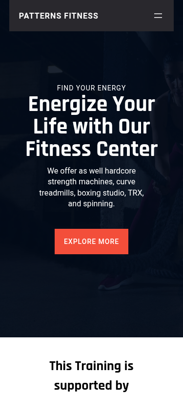 Мобильный вид — Patterns Fitness