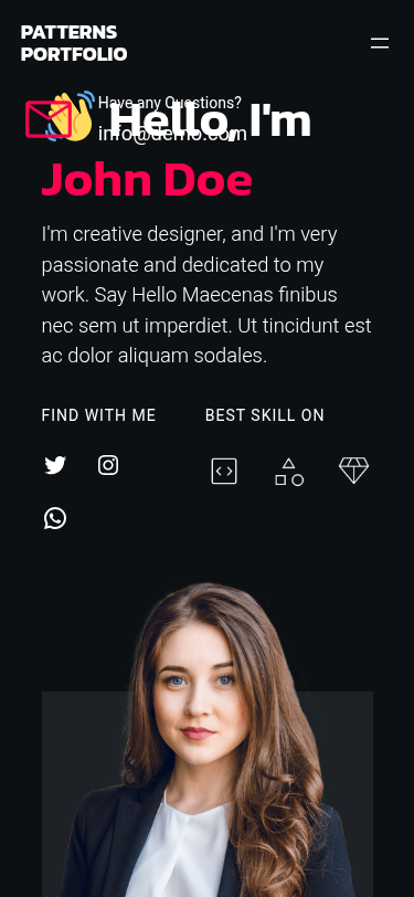 Мобильный вид — Patterns Portfolio