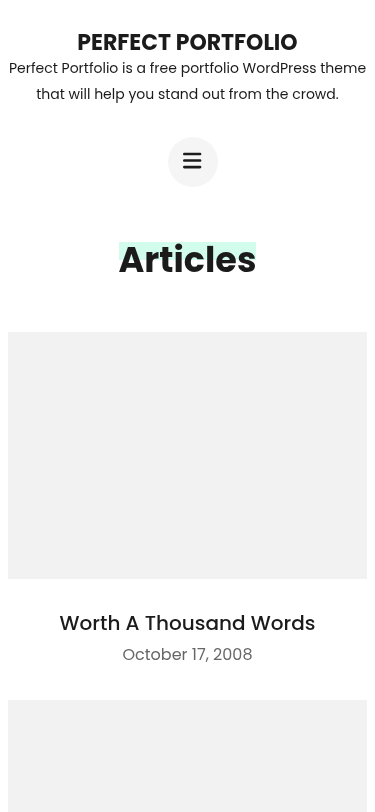 Мобильный вид — Perfect Portfolio