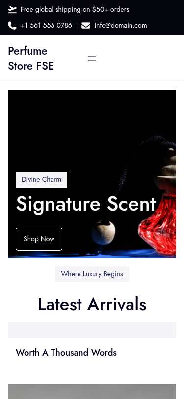 Мобильный вид — Perfume Store FSE