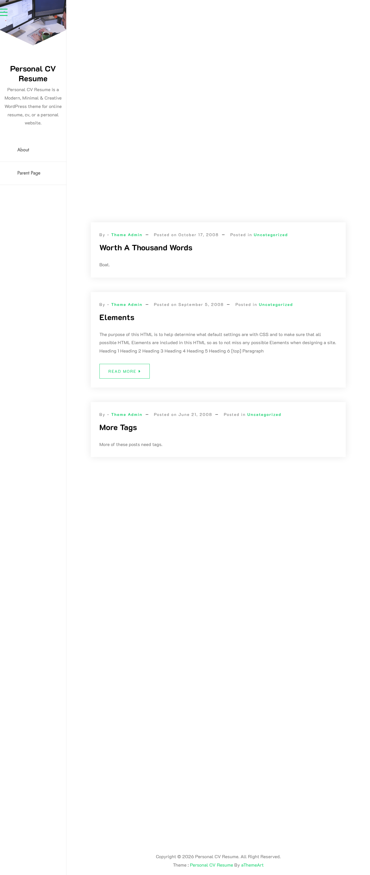 Десктоп (ниже) — Personal CV Resume