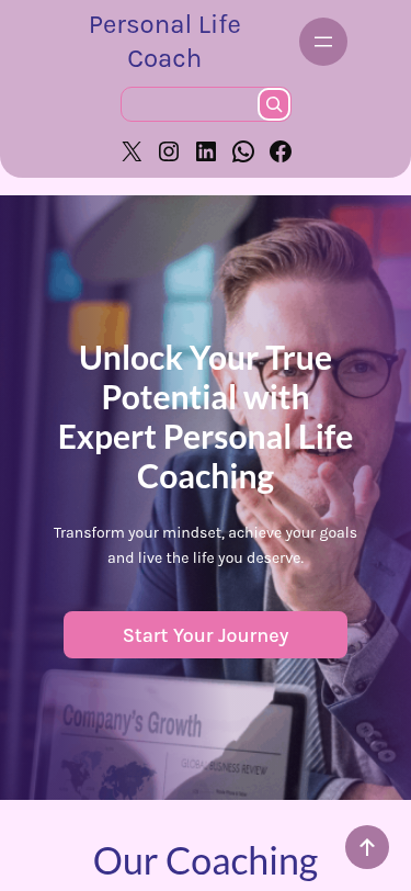 Мобильный вид — Personal Life Coach