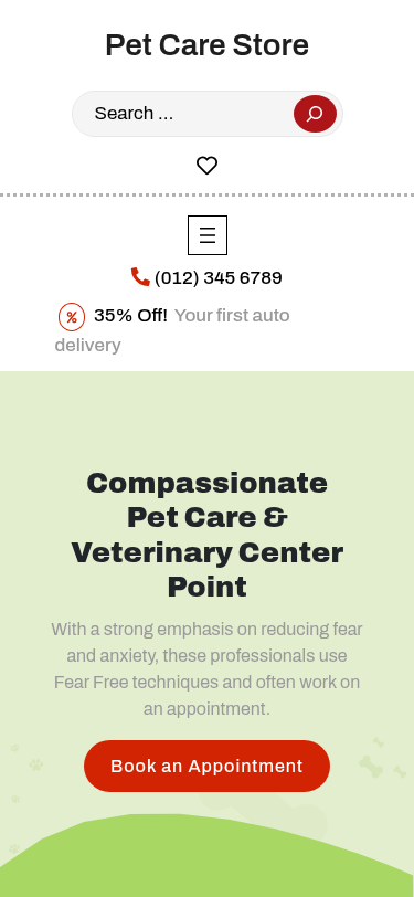 Мобильный вид — Pet Care Store