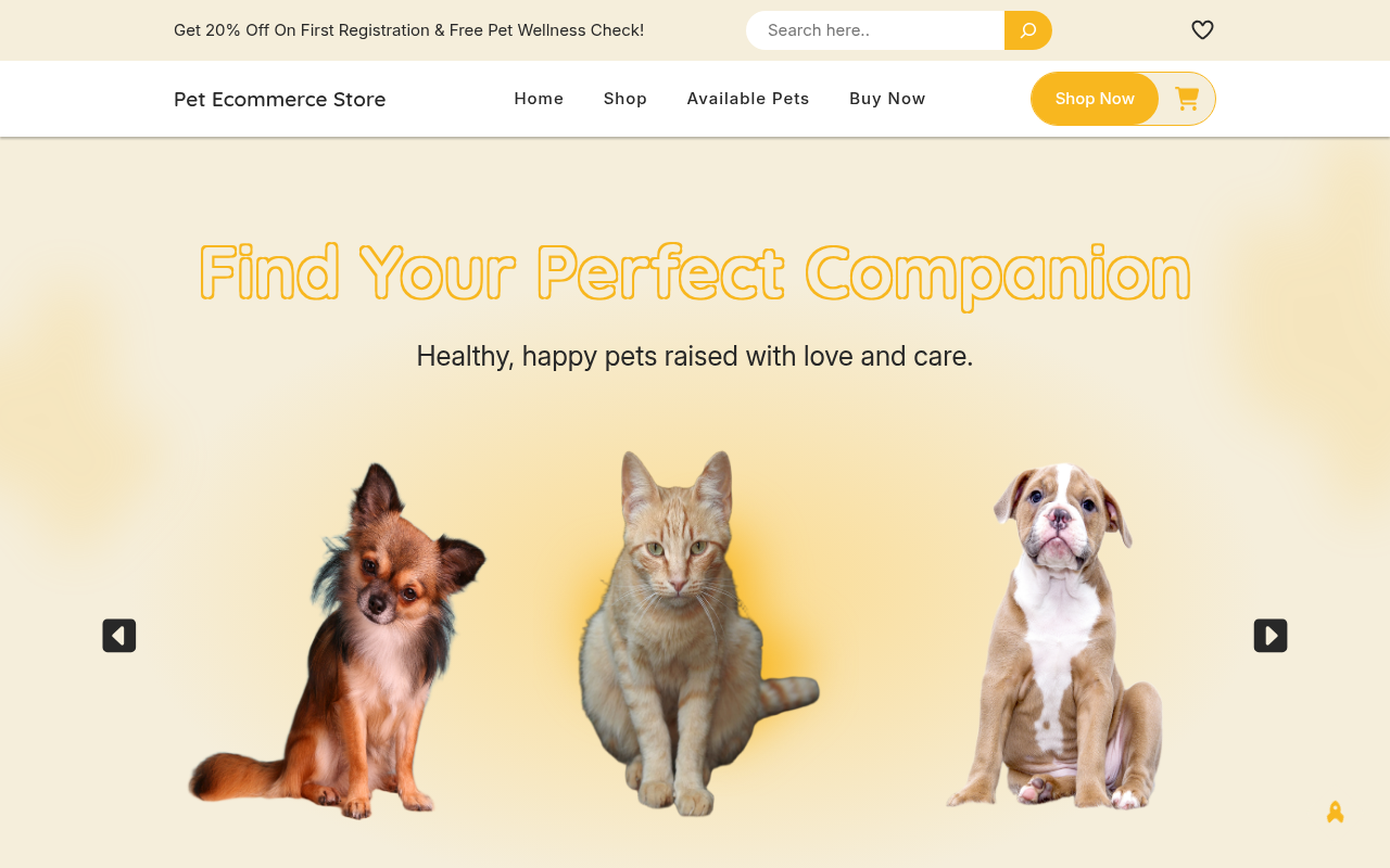 Десктоп — Pet Ecommerce Store