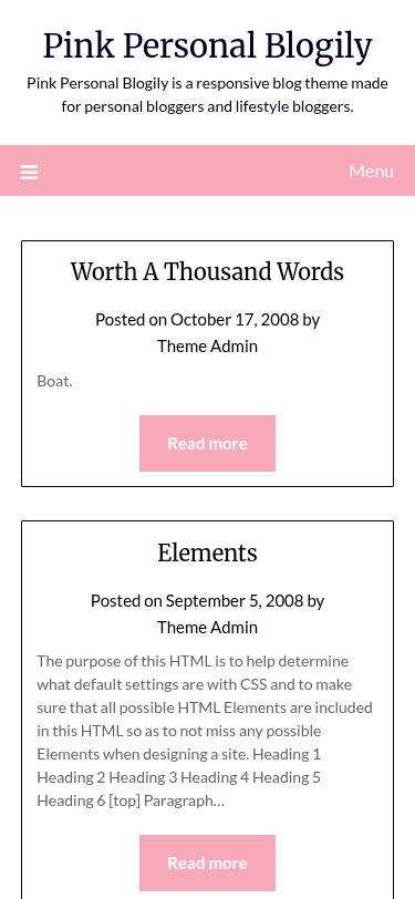 Мобильный вид — Pink Personal Blogily