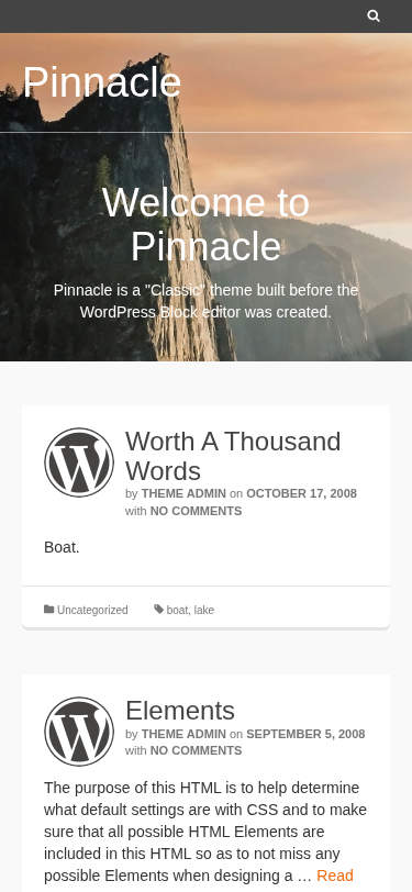 Мобильный вид — Pinnacle