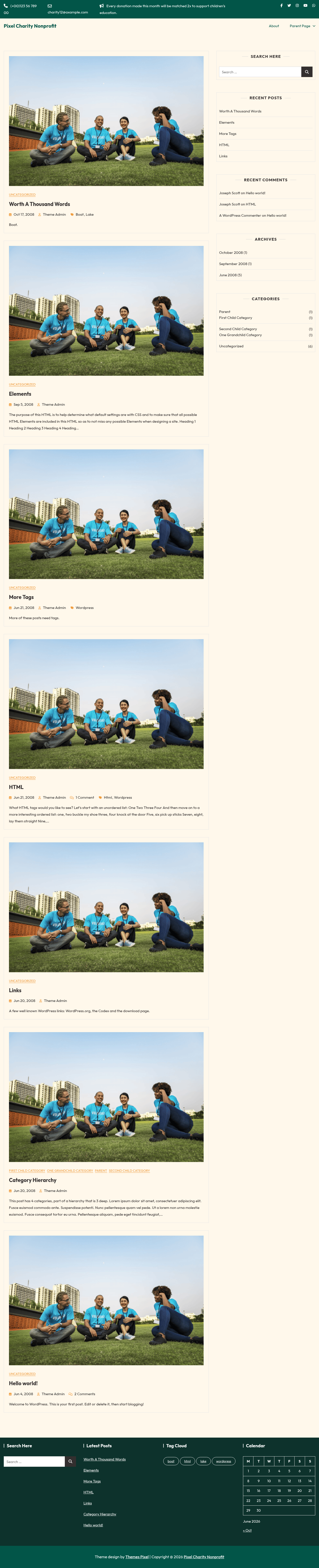 Десктоп (ниже) — Pixel Charity Nonprofit
