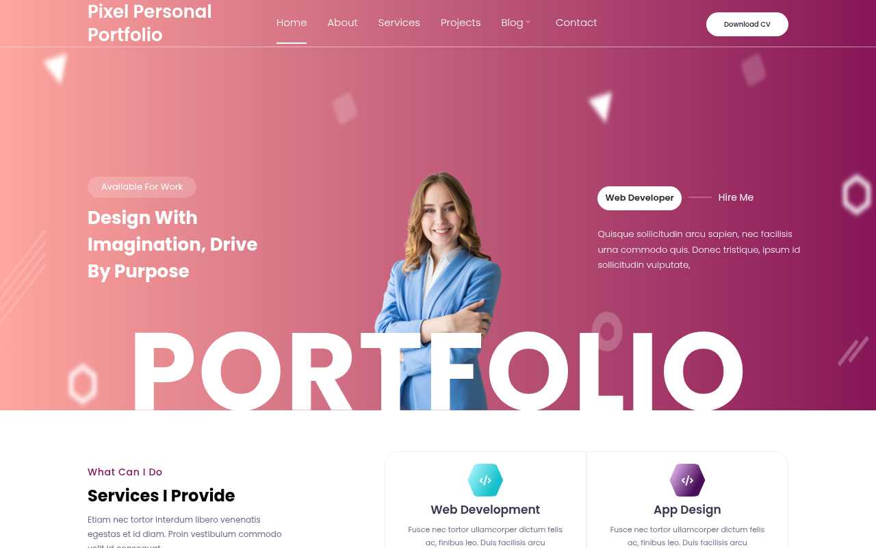 Десктоп — Pixel Personal Portfolio