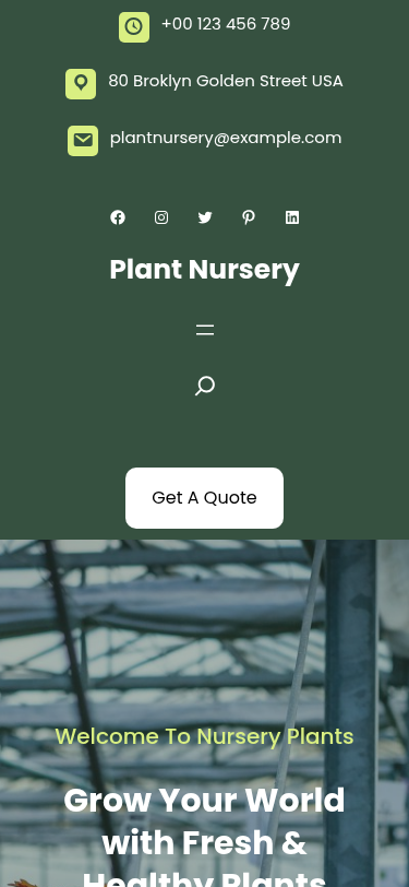 Мобильный вид — Plant Nursery