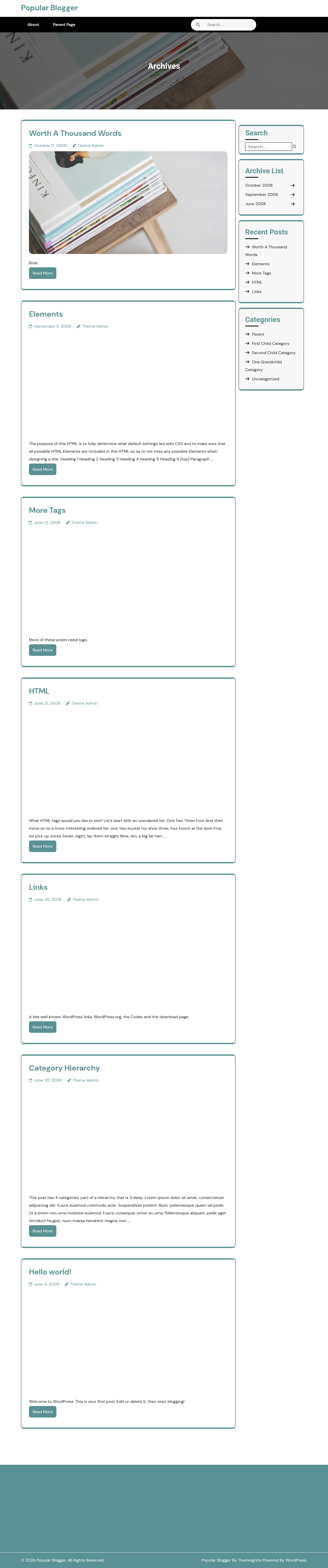 Десктоп (ниже) — Popular Blogger
