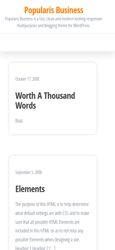 Мобильный вид — Popularis Business