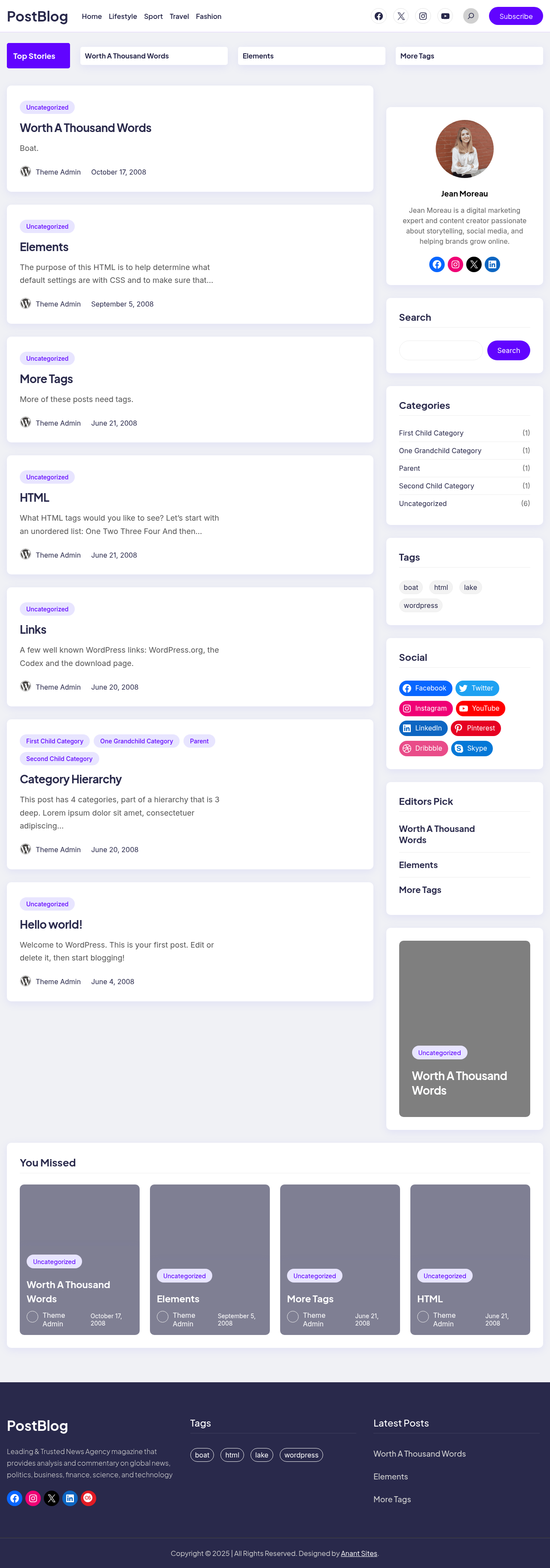 Десктоп (ниже) — PostBlog