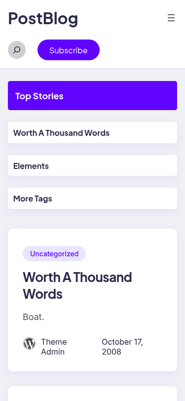 Мобильный вид — PostBlog