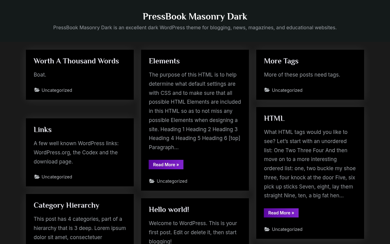 Десктоп — PressBook Masonry Dark