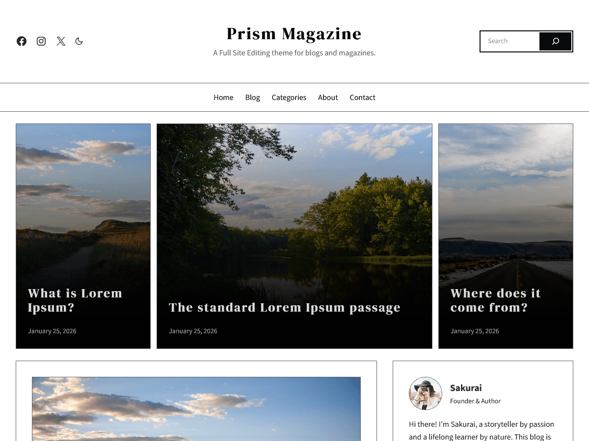 WordPress тема Prism Magazine