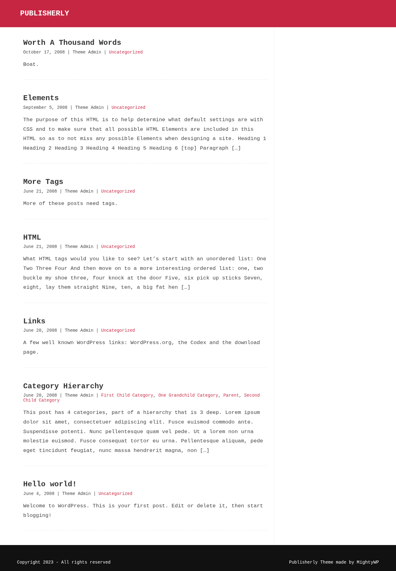 Десктоп (ниже) — Publisherly
