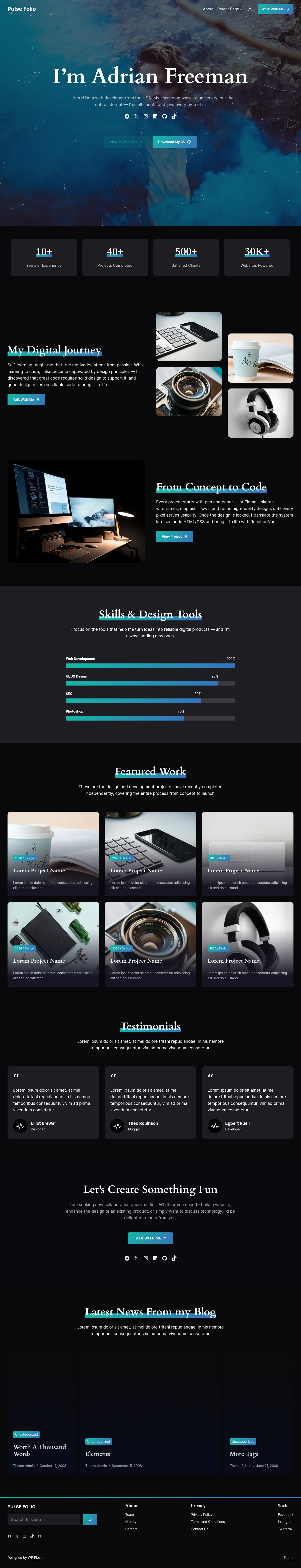 Десктоп (ниже) — Pulse Folio