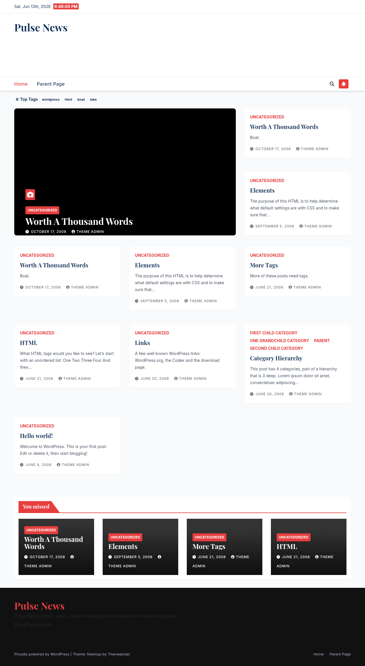 Десктоп (ниже) — Pulse News