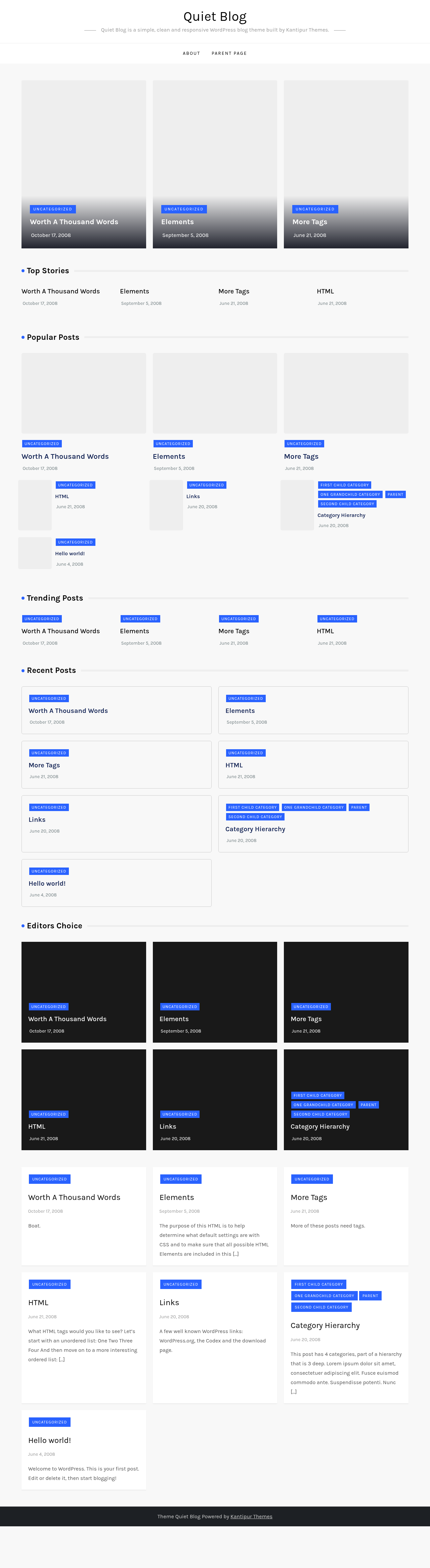 Десктоп (ниже) — Quiet Blog