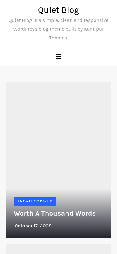 Мобильный вид — Quiet Blog