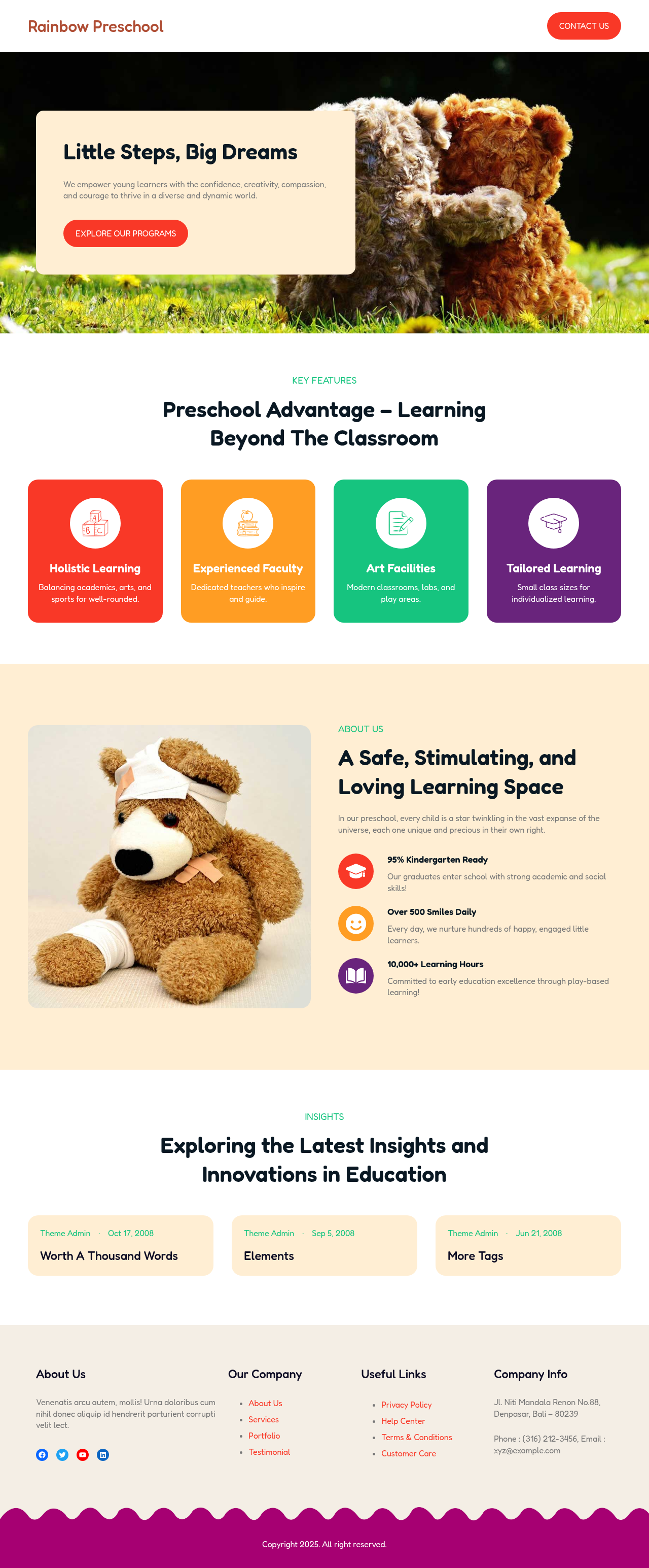 Десктоп (ниже) — Rainbow Preschool