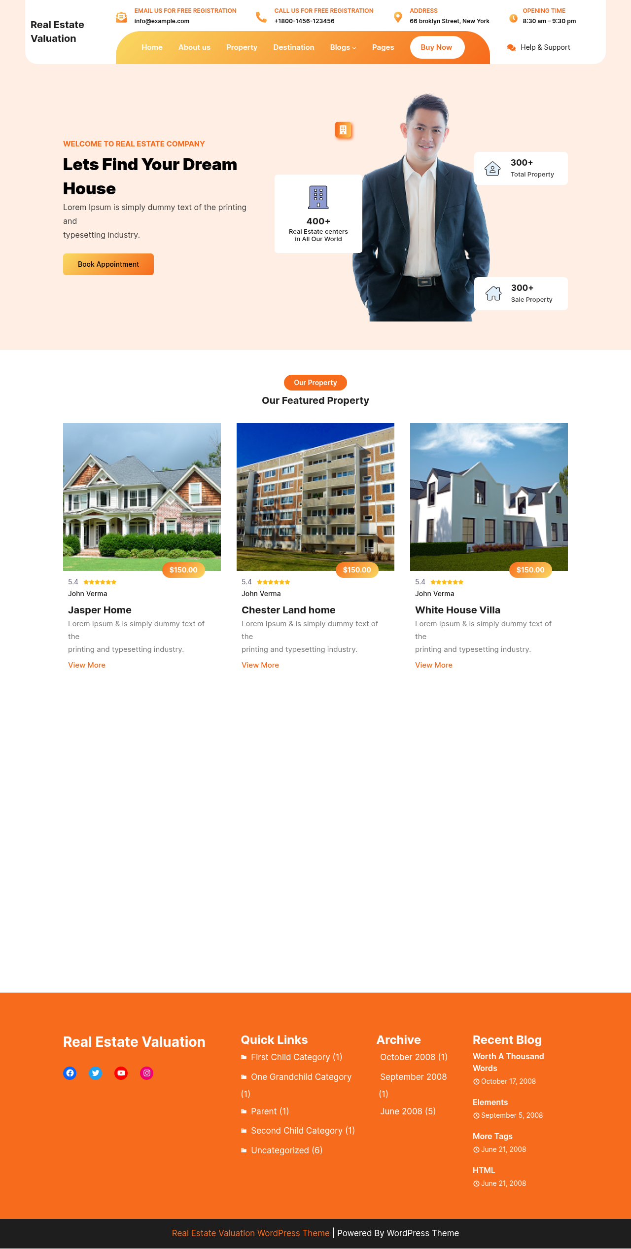 Десктоп (ниже) — Real Estate Valuation