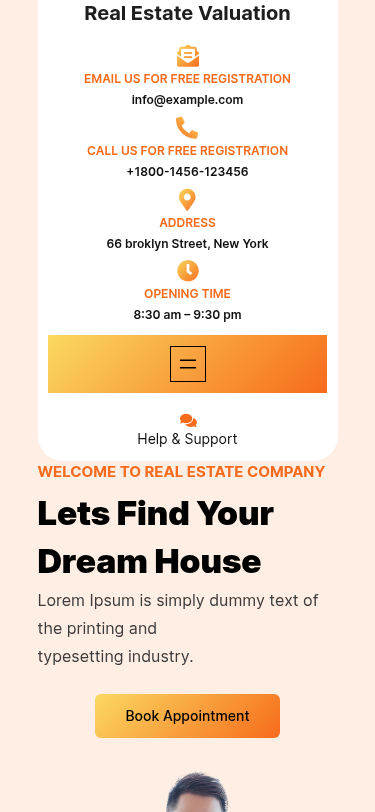 Мобильный вид — Real Estate Valuation