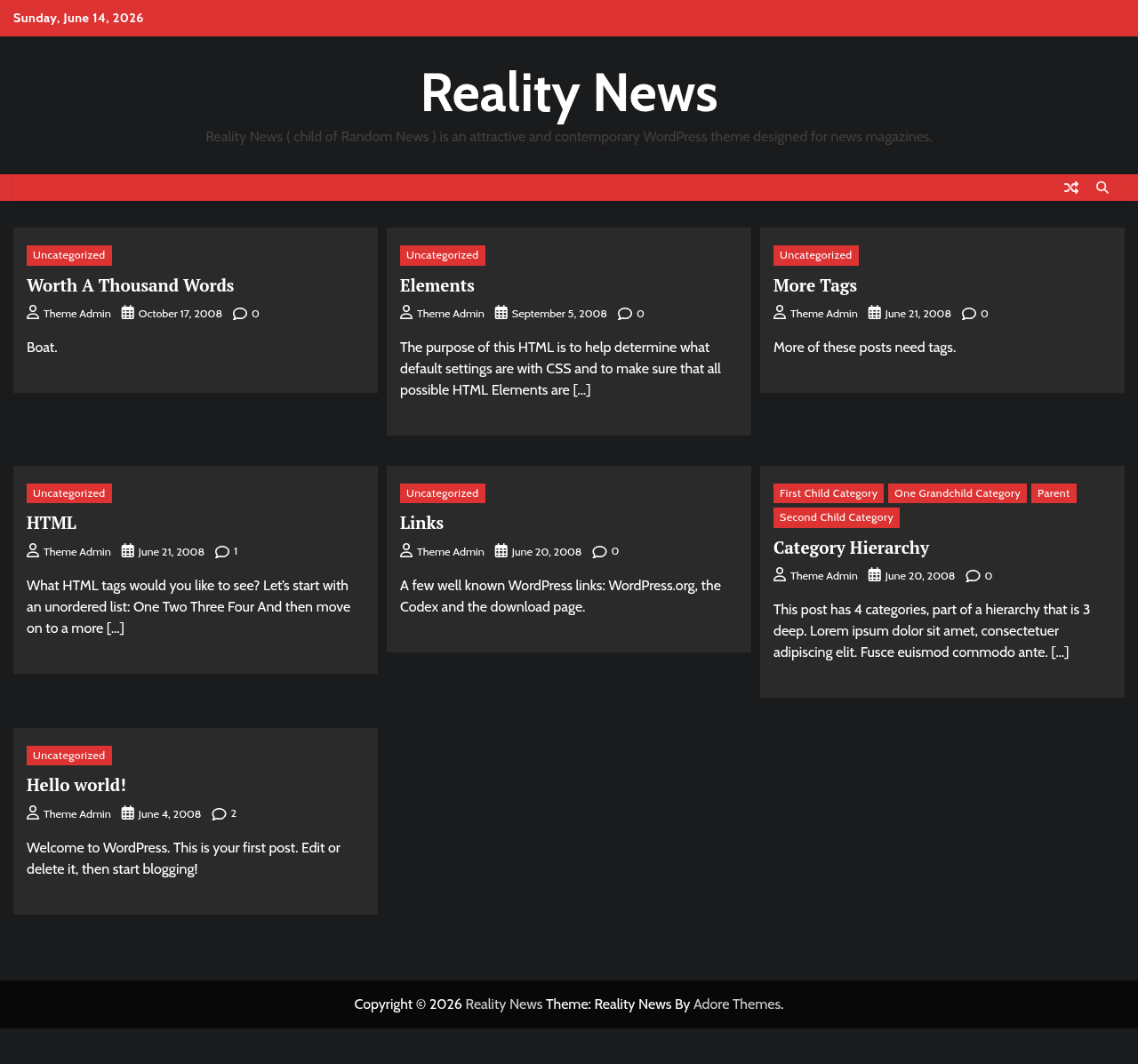Десктоп (ниже) — Reality News