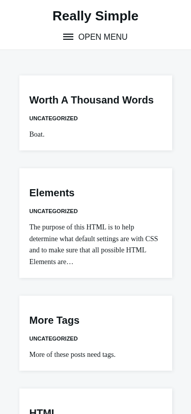 Мобильный вид — Really Simple