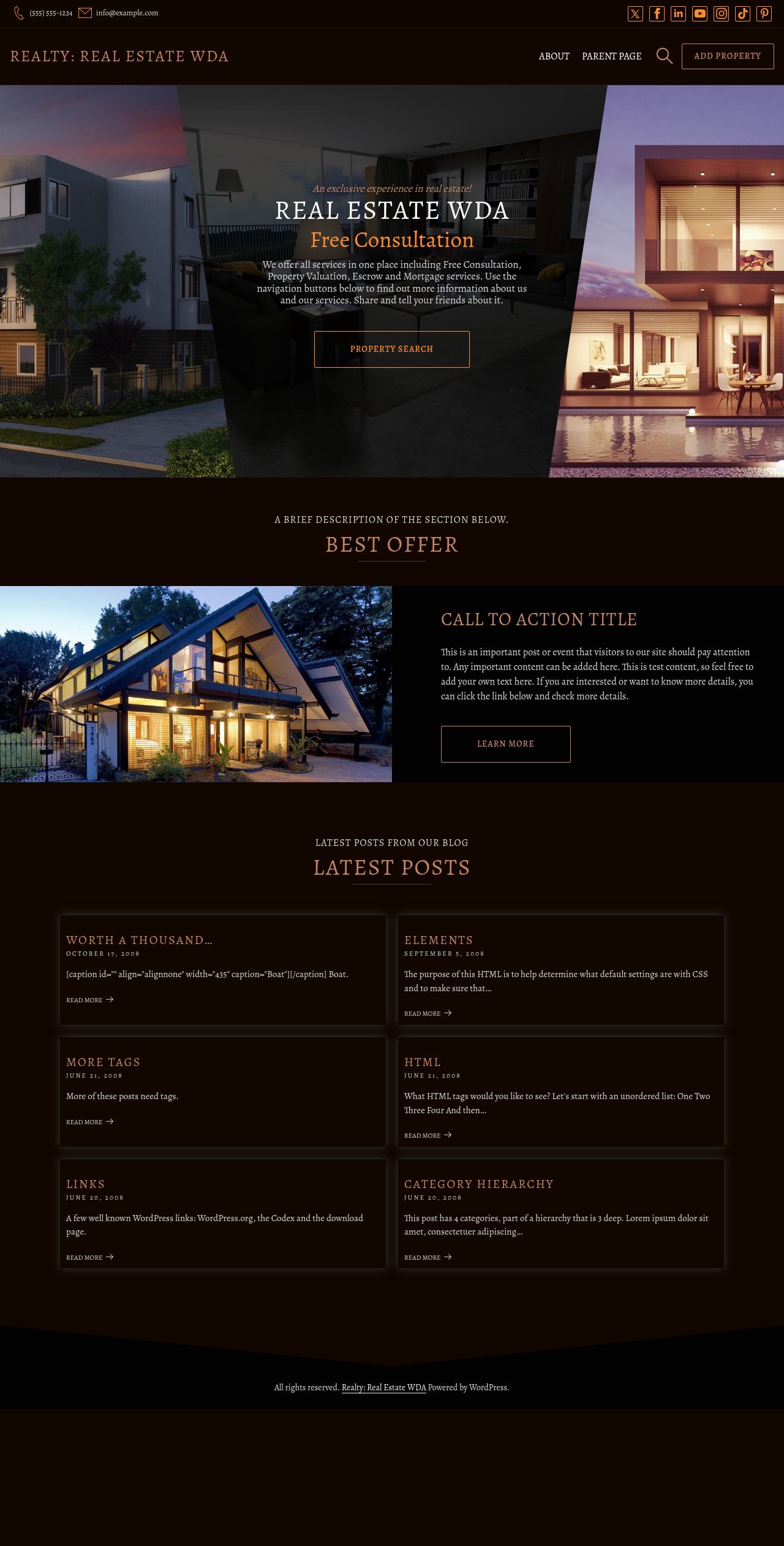 Десктоп (ниже) — Realty: Real Estate WDA