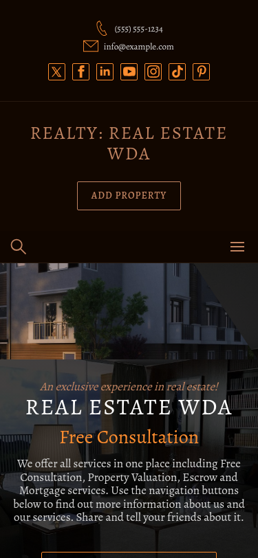 Мобильный вид — Realty: Real Estate WDA