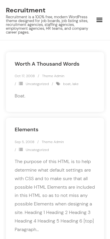Мобильный вид — Recruitment