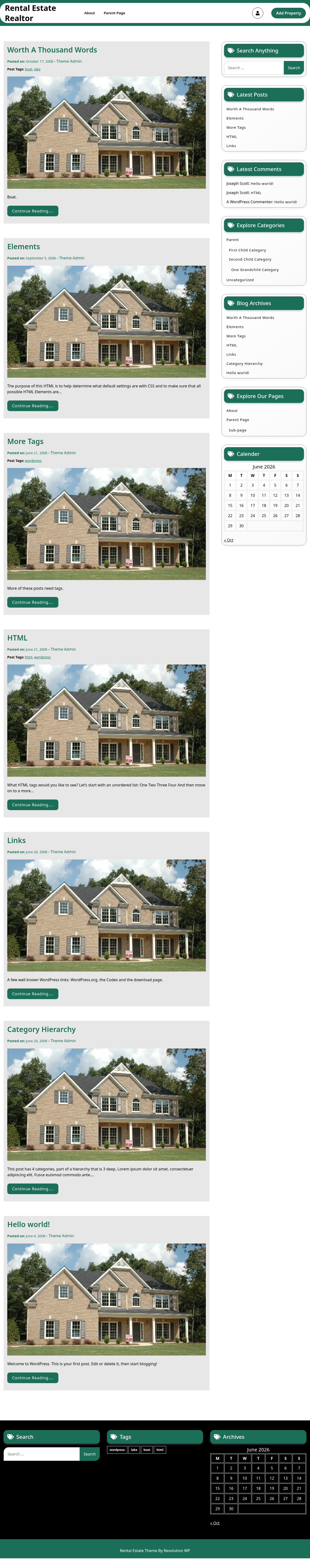 Десктоп (ниже) — Rental Estate Realtor